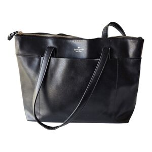 Kate Spade New York Tote Bag HOLIDAY LANE PAGE Black Leather Logo Flawed